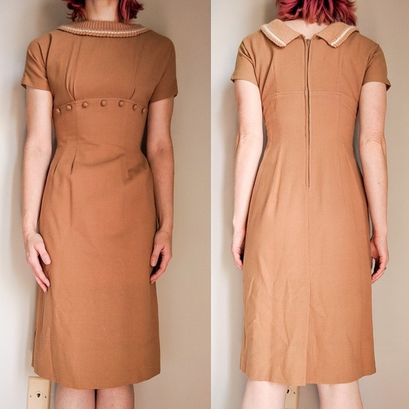 Vintage Mindy Ross Fitted Crochet Collar Dress ❤ - Picture 3 of 8